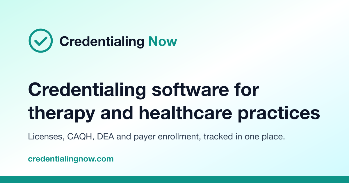 Credentialing Now social card